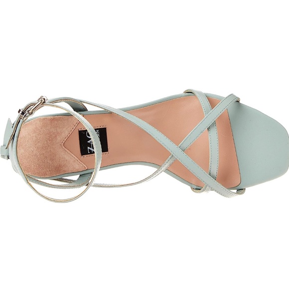 NWT ZAC Zac Posen blue gray heeled sandals - Sz 9.5 - Picture 5 of 9
